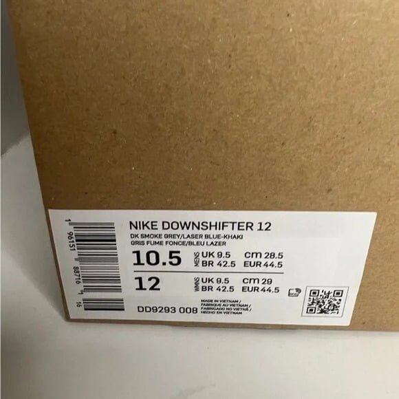 BRAND NEW Nike Downshifter 12 Men’s Dark Smoke Grey/Blue Sz 10.5 running shoes - Picture 4 of 8